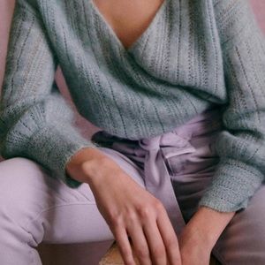 Sézane sea mist coeur jumper - size XS